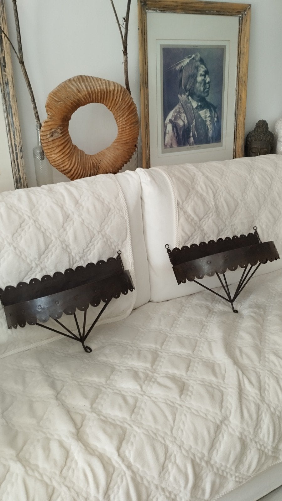 Metalen muur consoles., Antiek en Kunst, Ophalen
