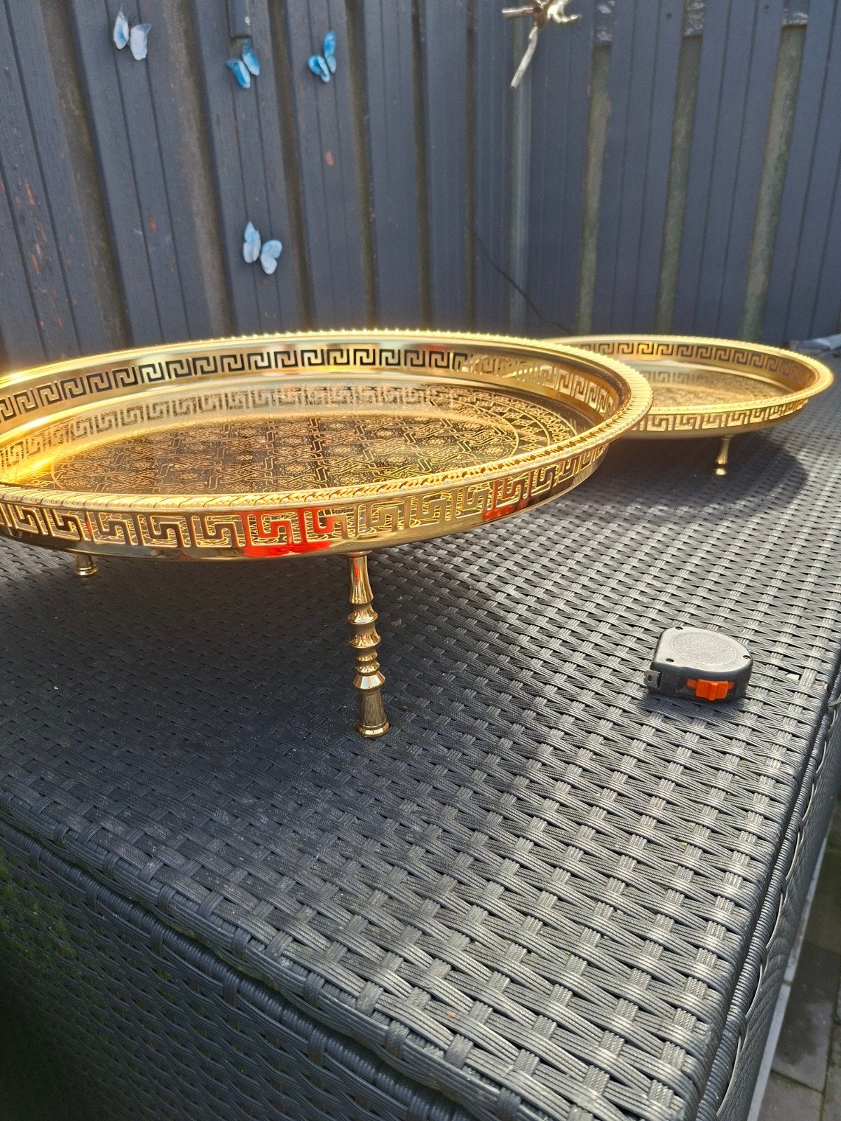 Set van 2 Marokkaanse dienbladen - 45cm en 53cm, Ophalen of Verzenden
