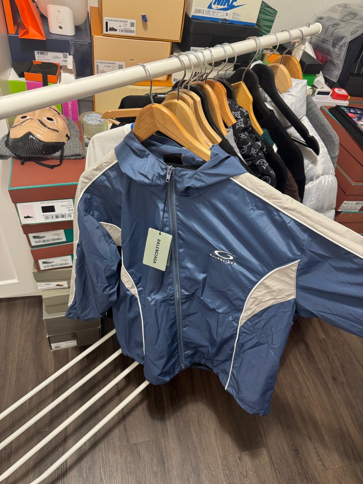 Balenciaga Washed-effect technical satin track jacket, Ophalen of Verzenden, Nieuw