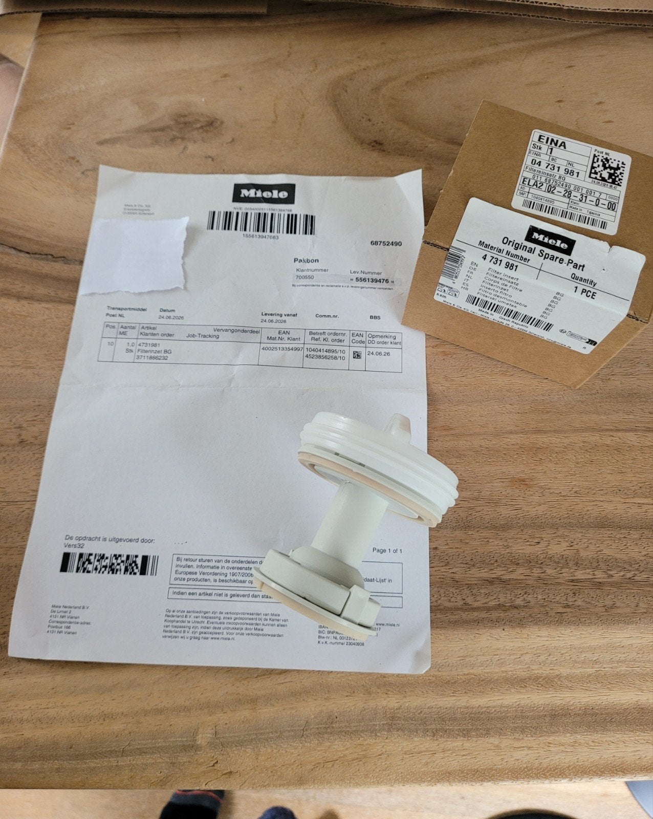 Miele Filterinzet 4731981 - Origineel Onderdeel, Ophalen of Verzenden, Nieuw