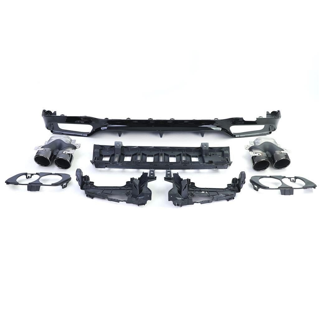 AMG Look diffuser met 4 x Zwart uitlaat Mercedes E Klasse W2, Verzenden, Automotive Parts, A.parts@hotmail.nl, Trasmolenlaan 12 3447 GZ Woerden