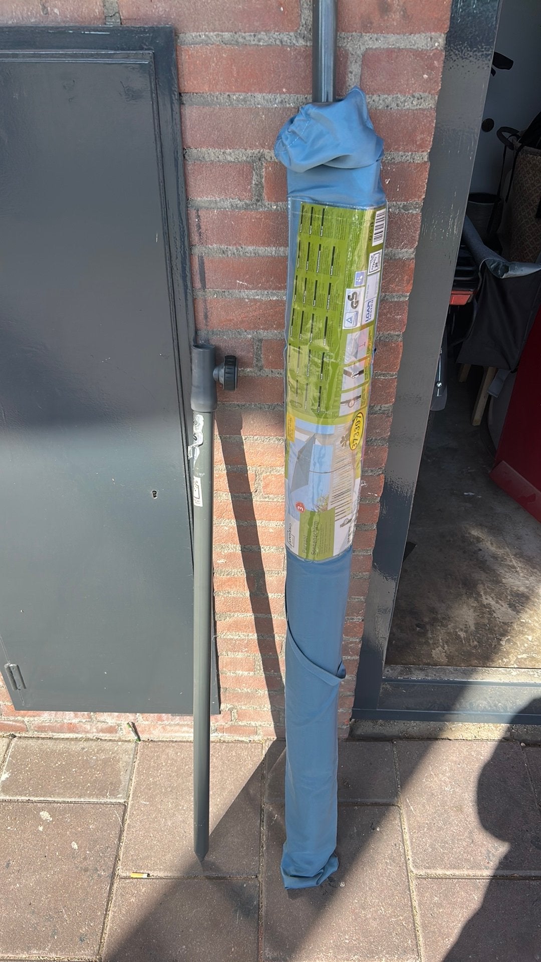 Parasol nieuw, Ophalen, Zo goed als nieuw, Hout, 200 cm of meer