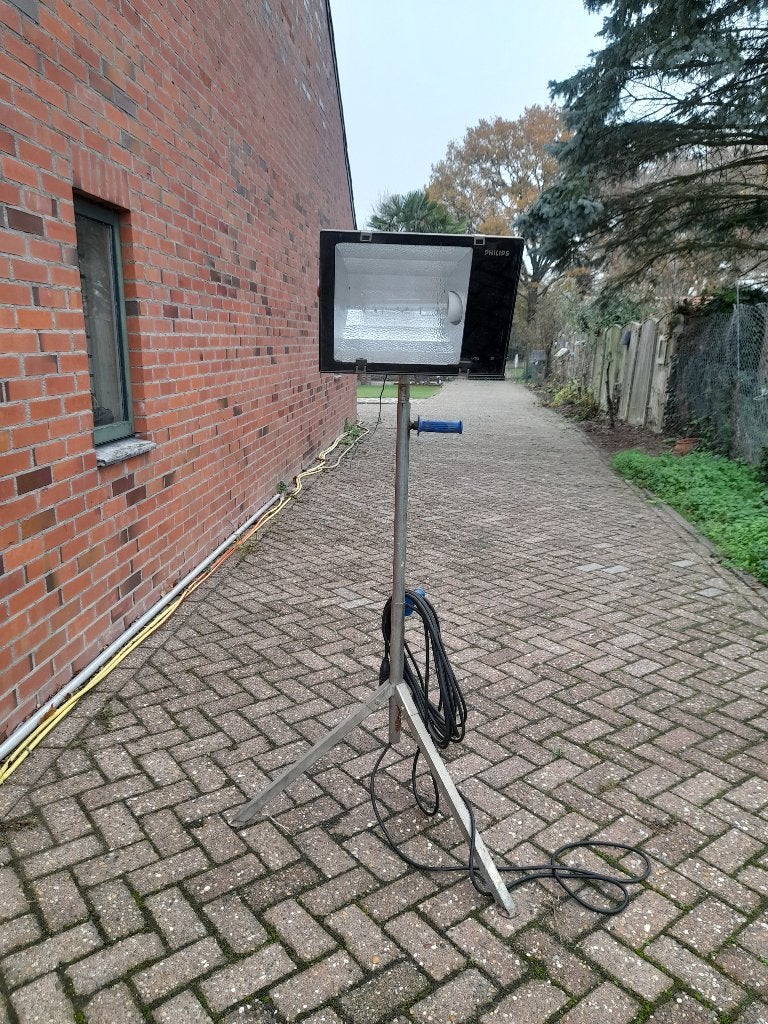 BOUWLAMP PHILIPS OP STATIEF, Ophalen, Gebruikt, Met statief, Lamp met armatuur