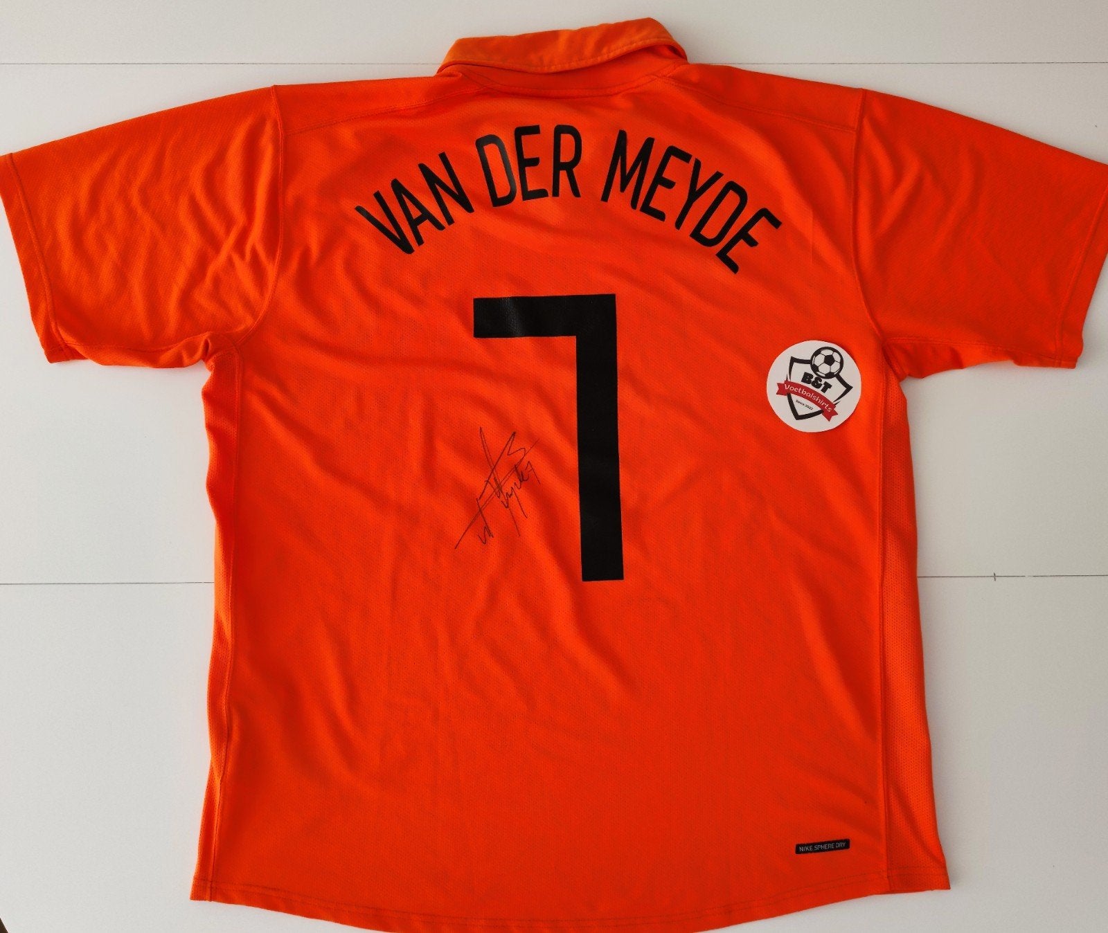 Gesigneerd Nederland voetbalshirt van Andy van der Meyde, Verzamelen, Sportartikelen en Voetbal, Shirt, Verzenden, ., Zo goed als nieuw