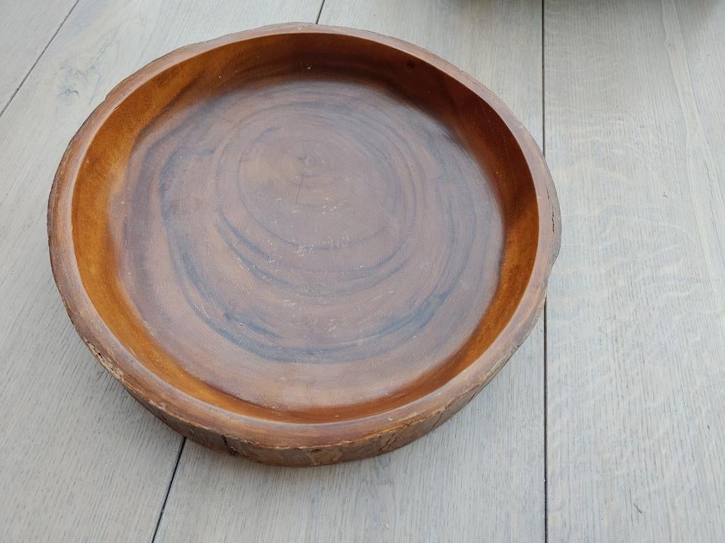 Boomstam fruitschaal, Ophalen of Verzenden, Rond, Hout