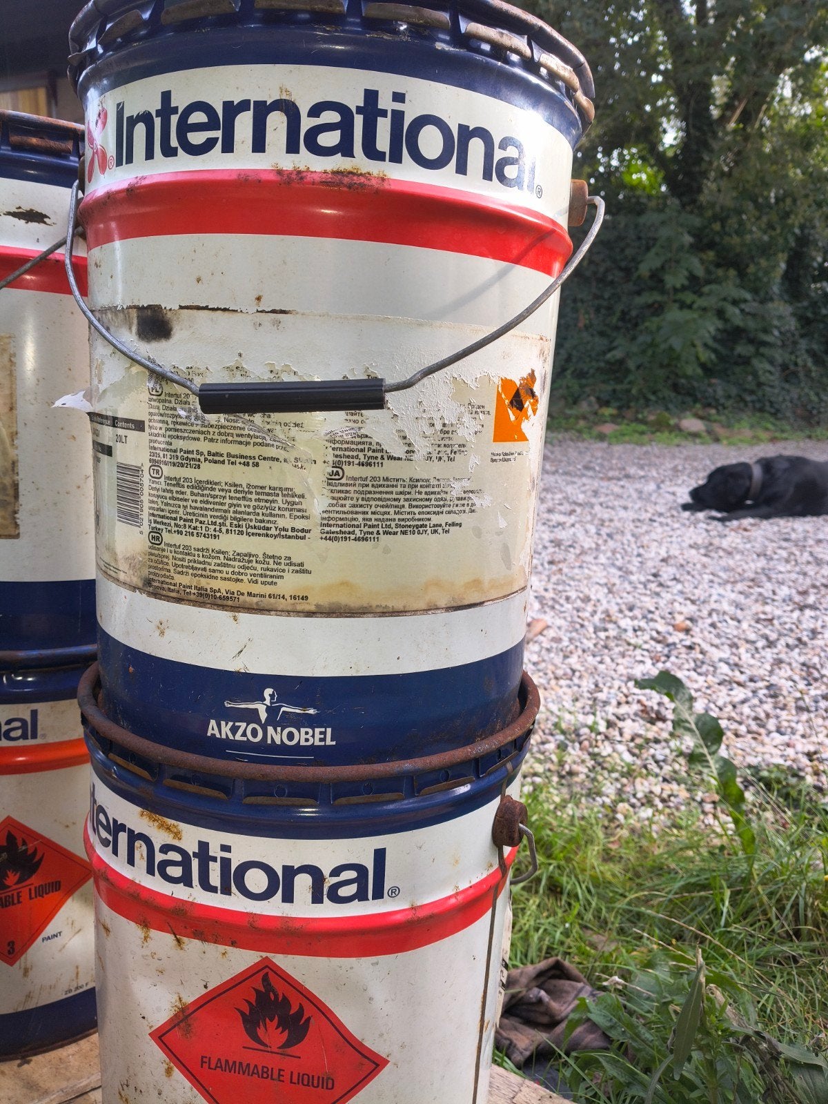 5x Intertuf 203 Zwarte Scheepsverf - 20L per emmer, Ophalen, Zwart, 20 liter of meer, Verf