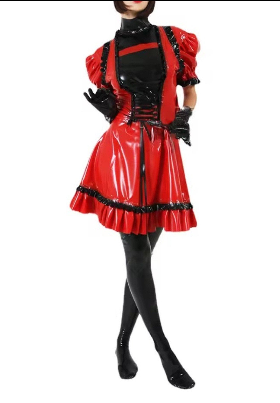 Prachtige Lak Jurk Shine, tm 7XL, Kleding | Dames, Jurken, Verzenden, Nieuw, Boven de knie