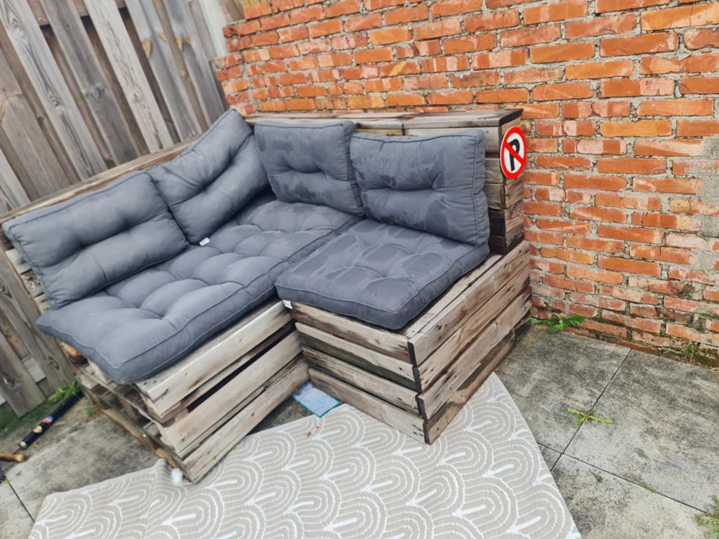 Gratis pallet loungebank, Ophalen, Gebruikt, Hout
