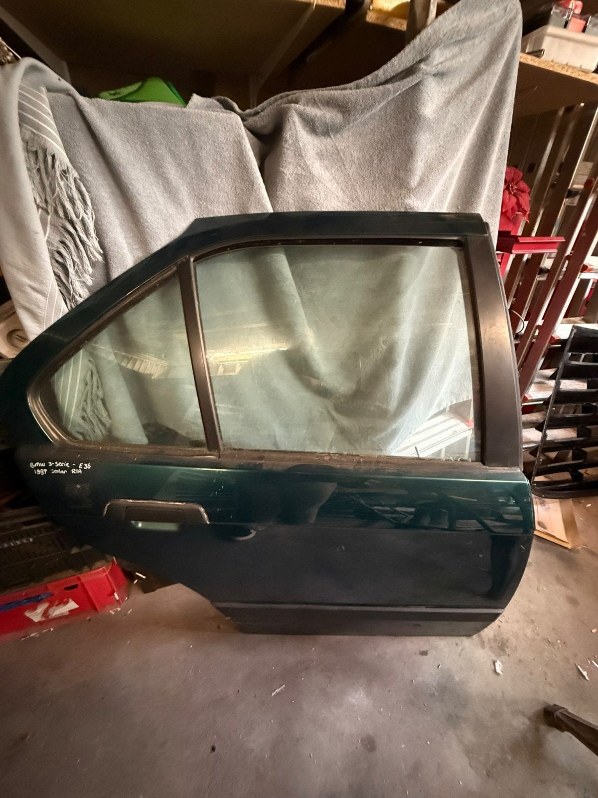 BMW E36 Sedan Portier Rechts Achter - Groen, Ophalen, Gebruikt, Deur, Achter