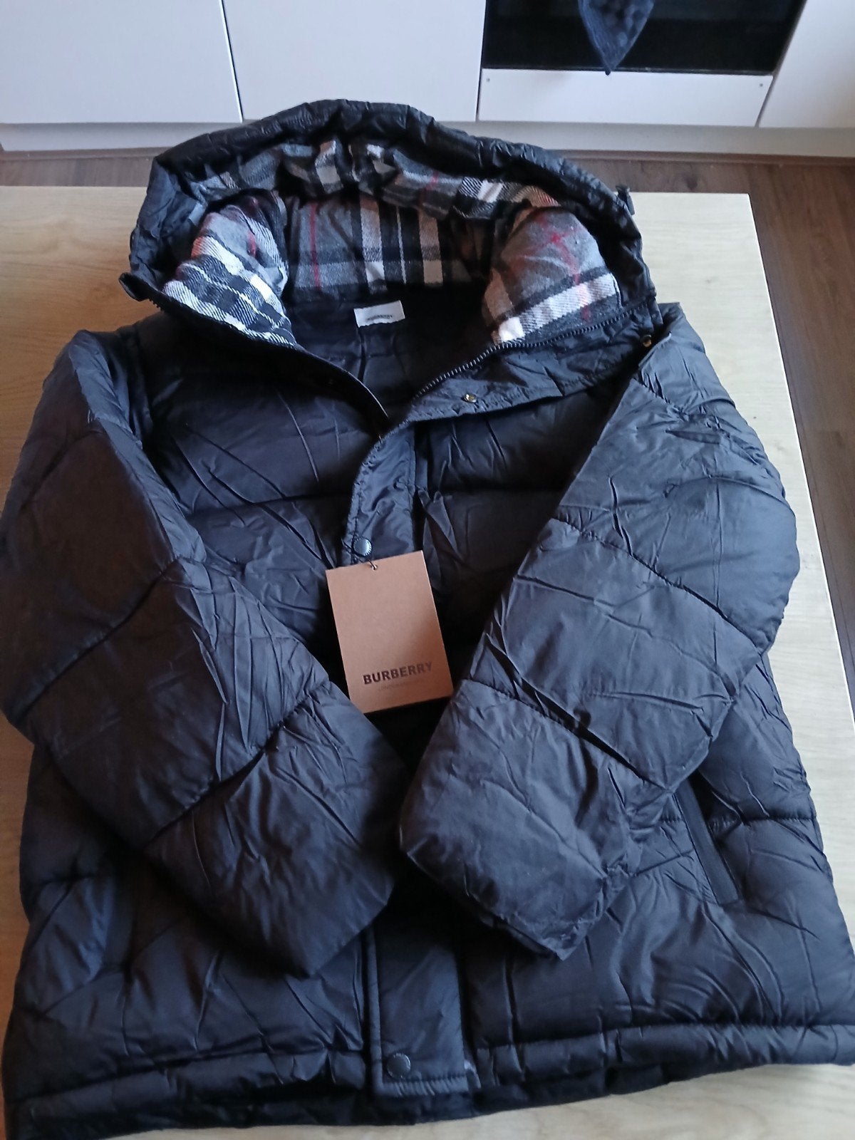 burberry puffer jas zwart maat L, Kleding | Heren, Ophalen of Verzenden, Zo goed als nieuw, Zwart