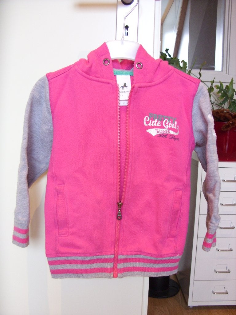 maat 98  Roze baseball jasje vest met capuchon, Gebruikt, C&A, Meisje, Trui of Vest