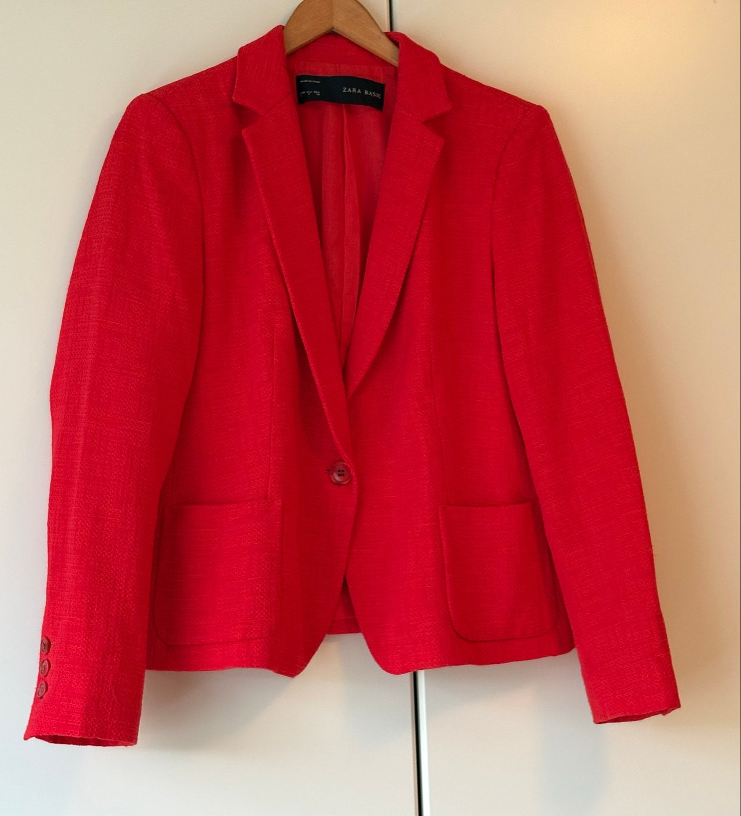 Zara Basic Getailleerd Gevoerd Jasje Rood Maat L, Maat 42/44 (L), Ophalen of Verzenden, Zo goed als nieuw, Jasje