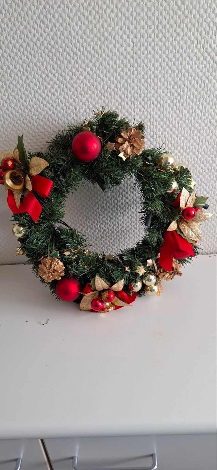 Kerstkrans  met  verlichting, Ophalen of Verzenden, Gebruikt
