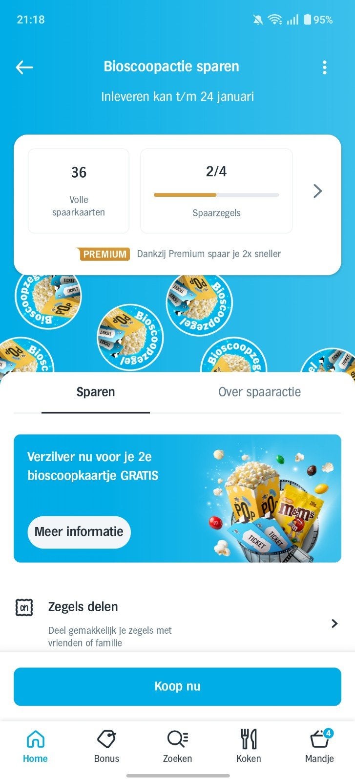 AH bioscoop spaarkaarten zegels, Verzamelen, Albert Heijn, Ophalen