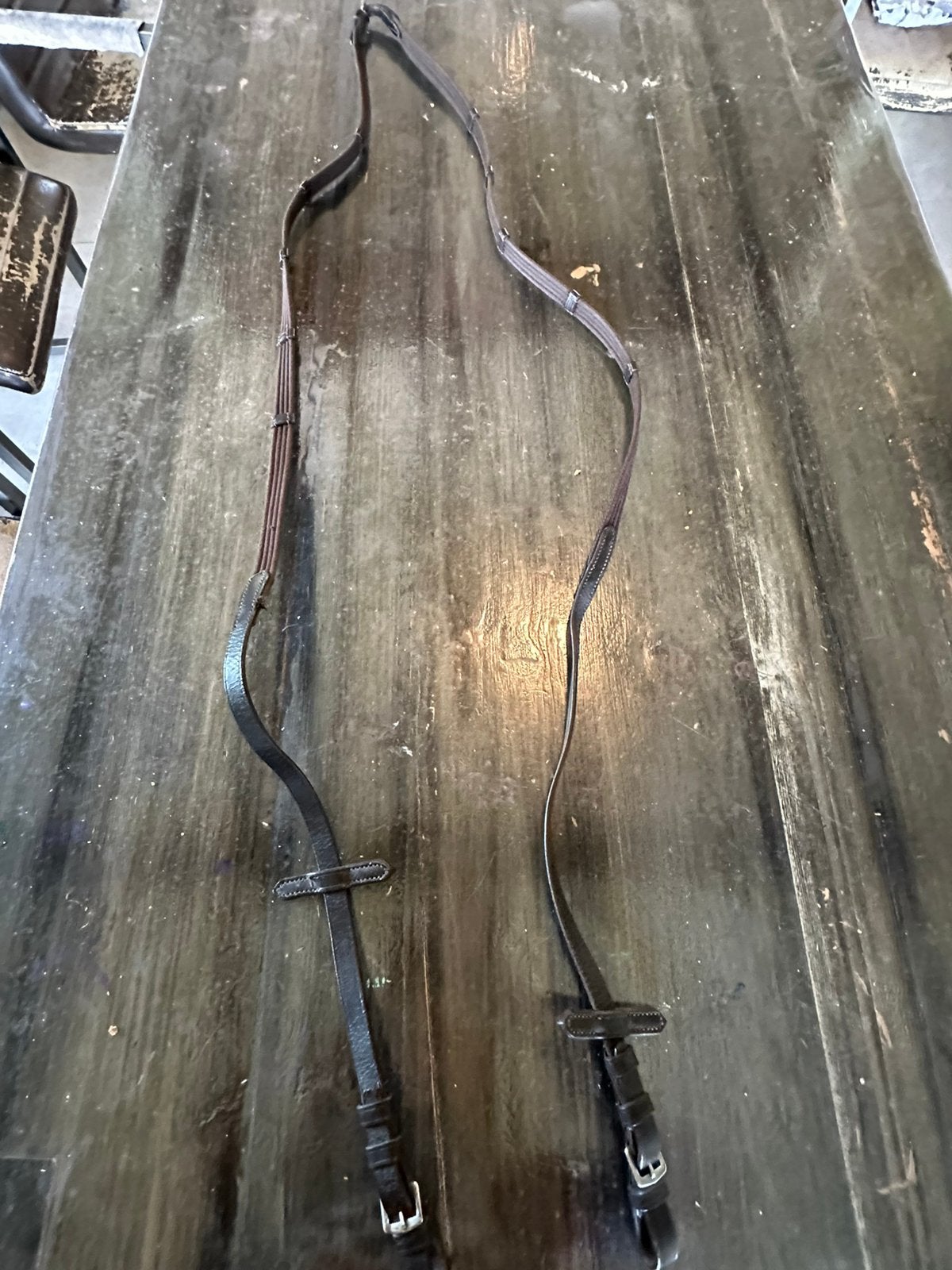 Springteugels., Dieren en Toebehoren, Paarden en Pony's | Hoofdstellen en Tuigage, Gebruikt, Springen, Bruin, Teugels
