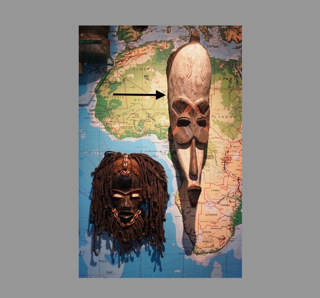 59 cm groot Fang masker Gabon (251107-02), Afrika, Masker, 59 cm, Ophalen of Verzenden