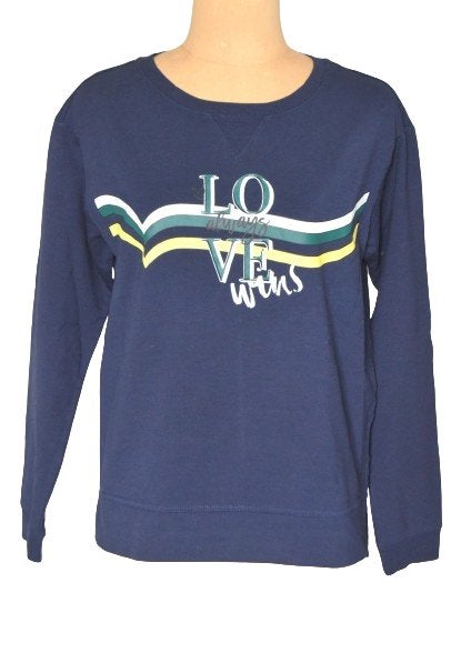 Nieuwe Sandwich, Love Wins sweater, trui, blauw, Mt. S, Nieuw, Maat 36 (S), Sandwich, Verzenden
