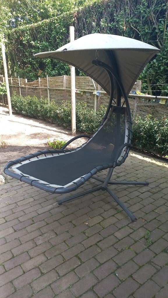 Hangstoel ligstoel hangmat ligbed zwevend met parasol, Tuin en Terras, Ligbedden, Ophalen, Gebruikt