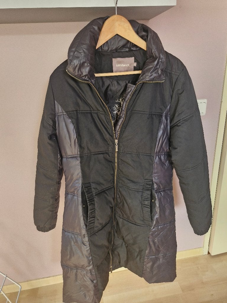 Dames Halflange Winterjas - Warm en Stijlvol, Kleding | Dames, Zwart, Sandwich, Gedragen, Ophalen