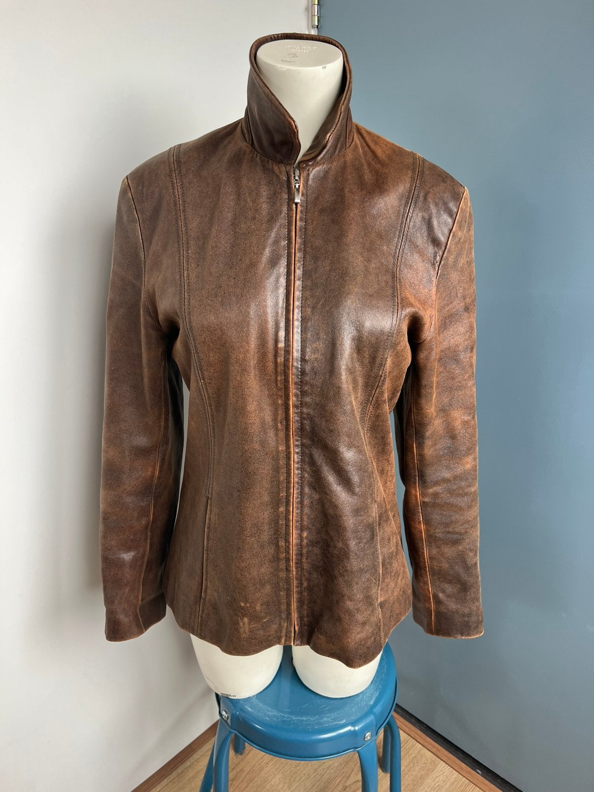 Mode art bruin leer leren jasje jack 40, Maat 38/40 (M), Bruin, Ophalen of Verzenden, Zo goed als nieuw