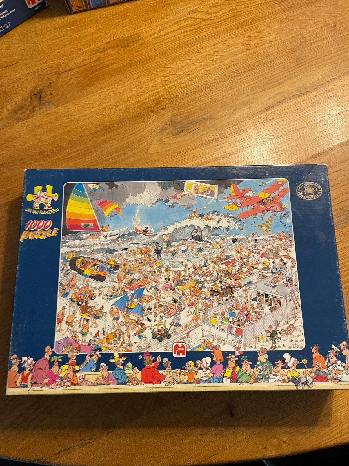 Puzzel Jan van Haasteren. 1000 stukjes. Op het strand, Ophalen of Verzenden, 500 t/m 1500 stukjes, Gebruikt, Legpuzzel