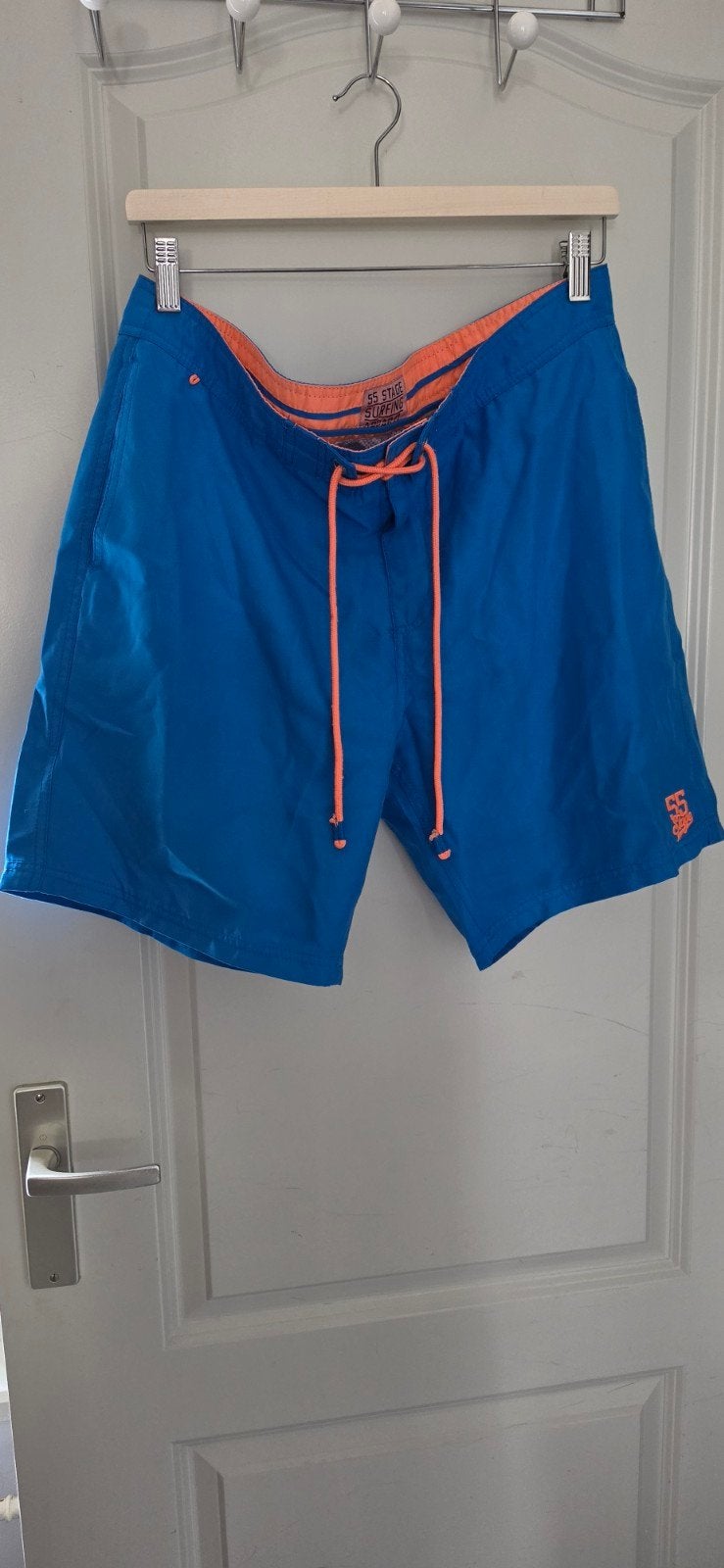 55 Stage Surfing Apparel Zwemshort - Blauw/Oranje - Maat L, Kleding | Heren, Maat 52/54 (L), Blauw, Ophalen of Verzenden, Zwemshort