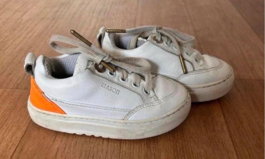Mason Garments baby sneakers wit/oranje, Kinderen en Baby's, Jongetje of Meisje, Ophalen of Verzenden, Gebruikt, Schoentjes