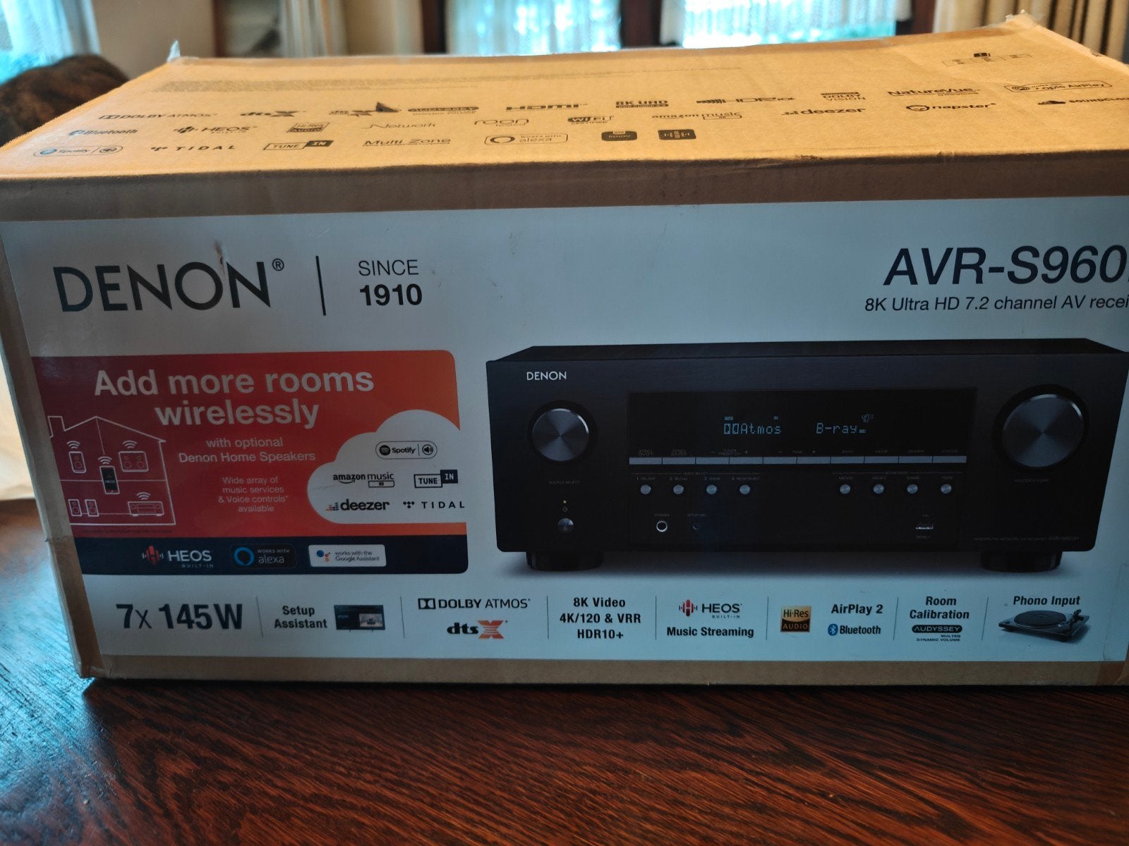 Denon AVR-S960H 8K Ultra HD 7.2-kanaals AV-receiver, Denon, Ophalen of Verzenden, Zo goed als nieuw, 120 watt of meer