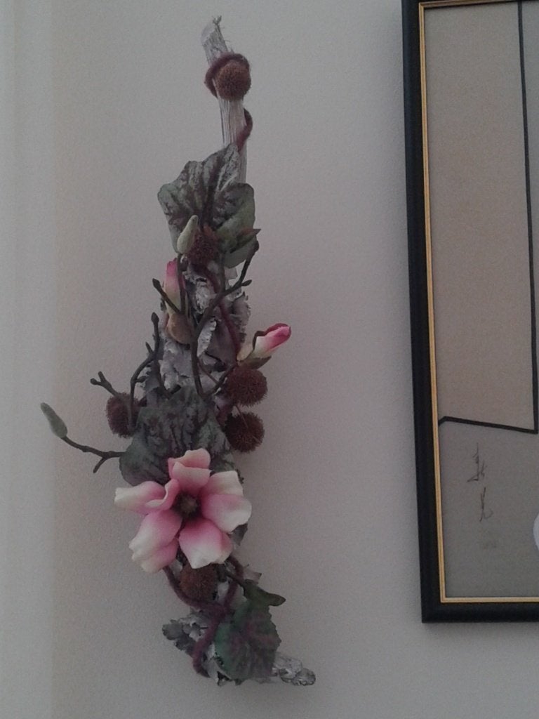 Wanddecoratie <> Kunst BLOEMSTUKJE 30 cm lang, 30 cm, Wandhanger, Meerkleurig, Ophalen of Verzenden
