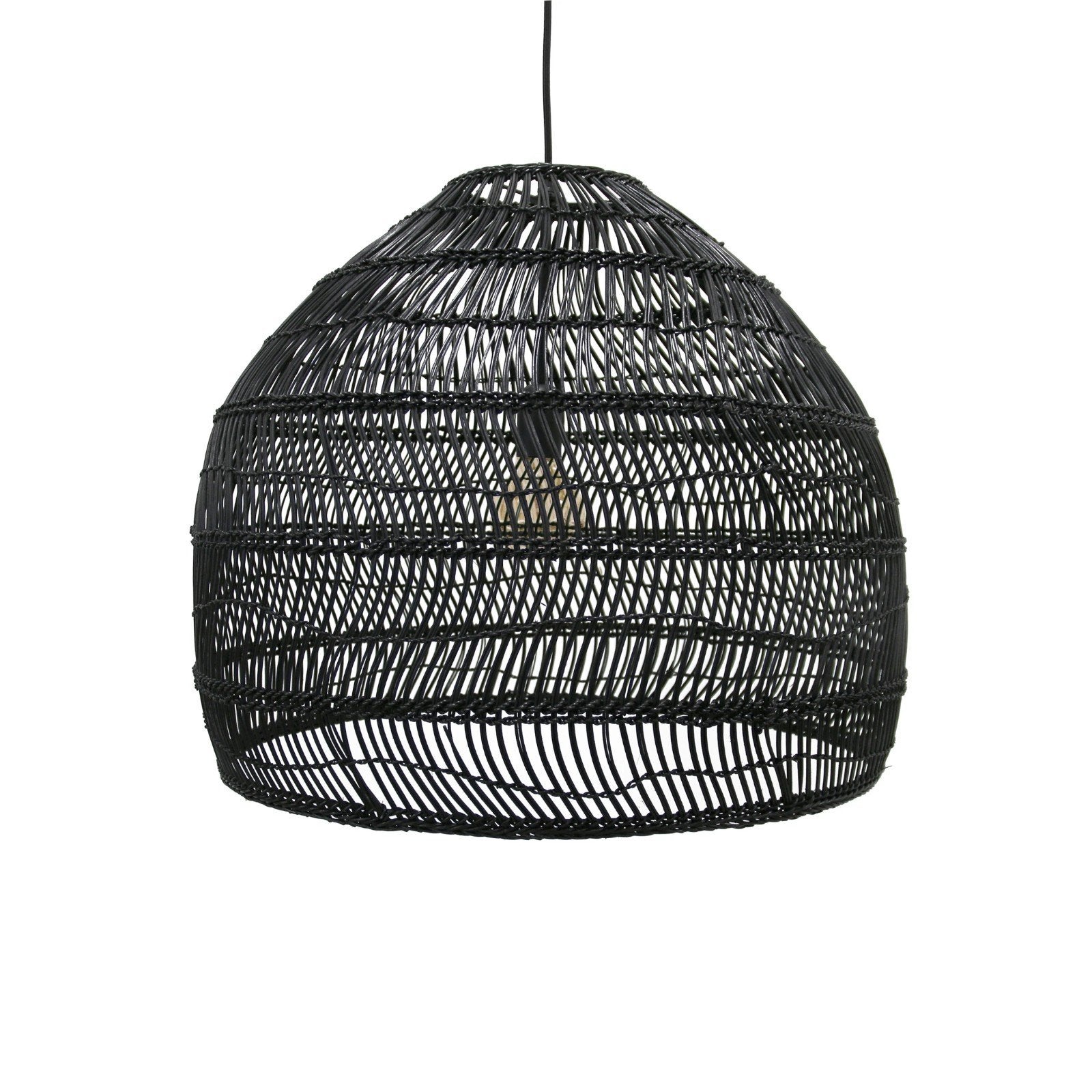 hk living hanglamp zwart wicker, Ophalen