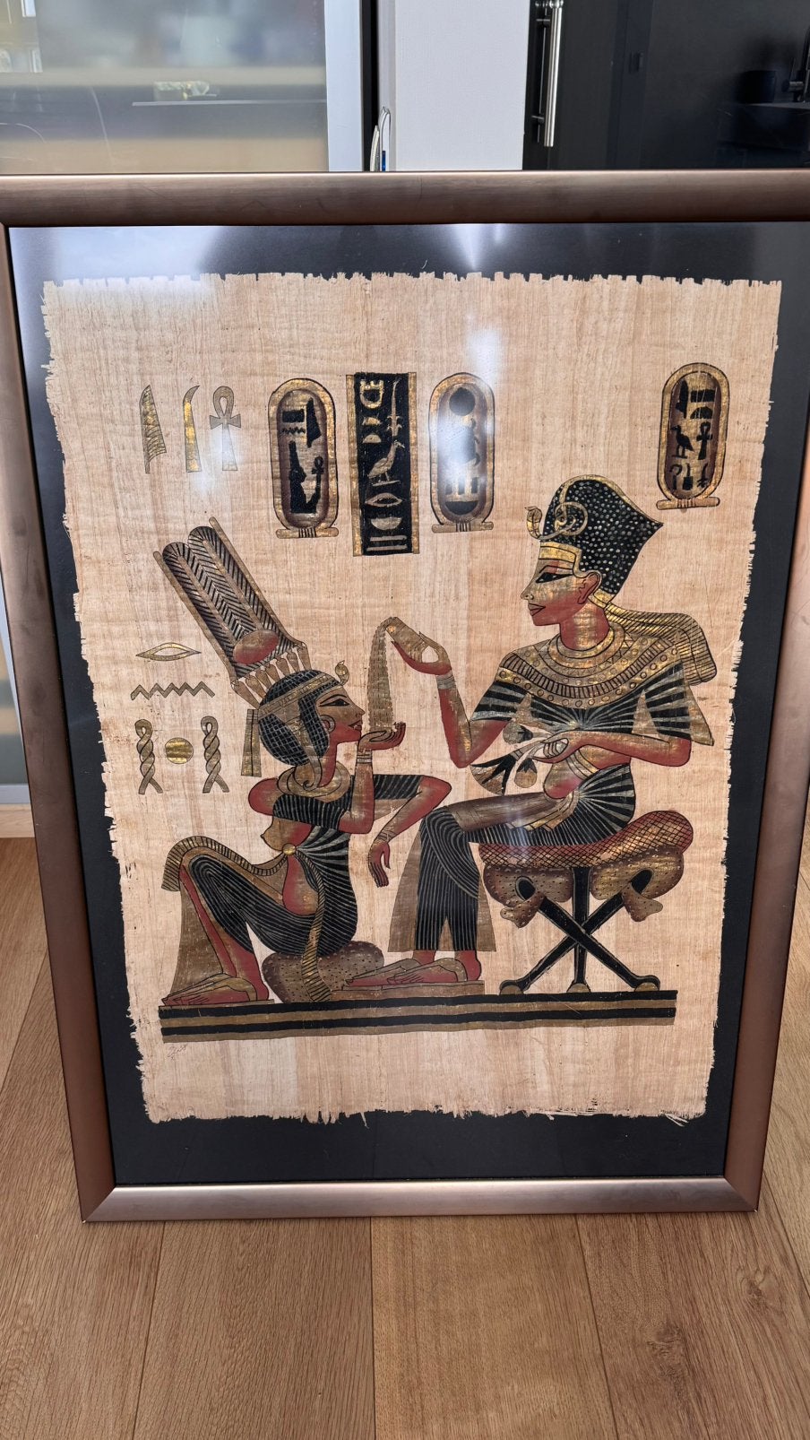 Beschildering op papyrus, Ophalen of Verzenden