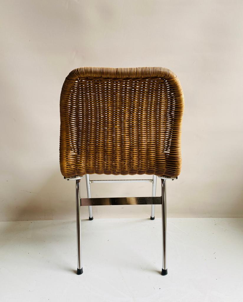 Rohe Noordwolde rotan stoel, Dirk van Sliedrecht, 3 in voorr, Rohe Noordwolde, Gebruikt, Mid Century Design, Ophalen of Verzenden