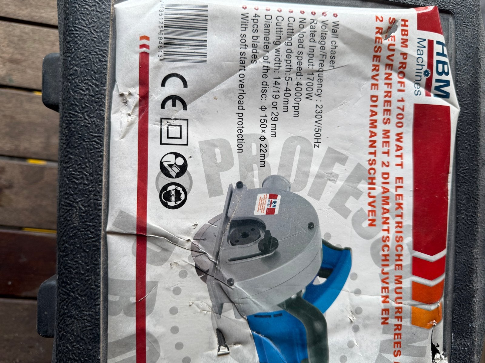 HBM Profi 1700W Elektrische Muurfrees met 2 Diamantschijven, Ophalen, Gebruikt, Elektrisch, Muurfrees