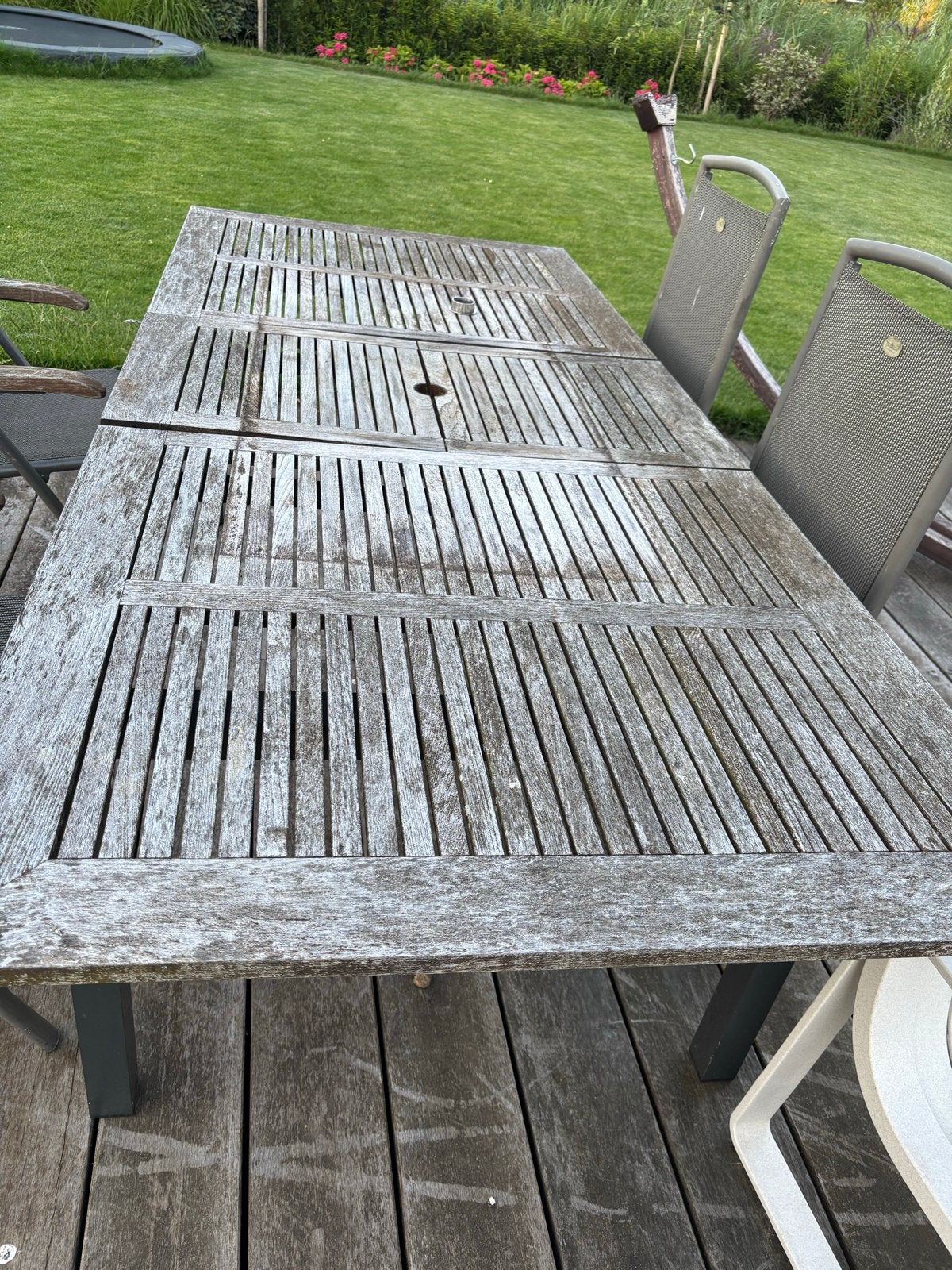 Hartman tuinset, uitschuifbaar (200/220x90), gebruikt, Ophalen, Gebruikt, Eettafel, 6 zitplaatsen