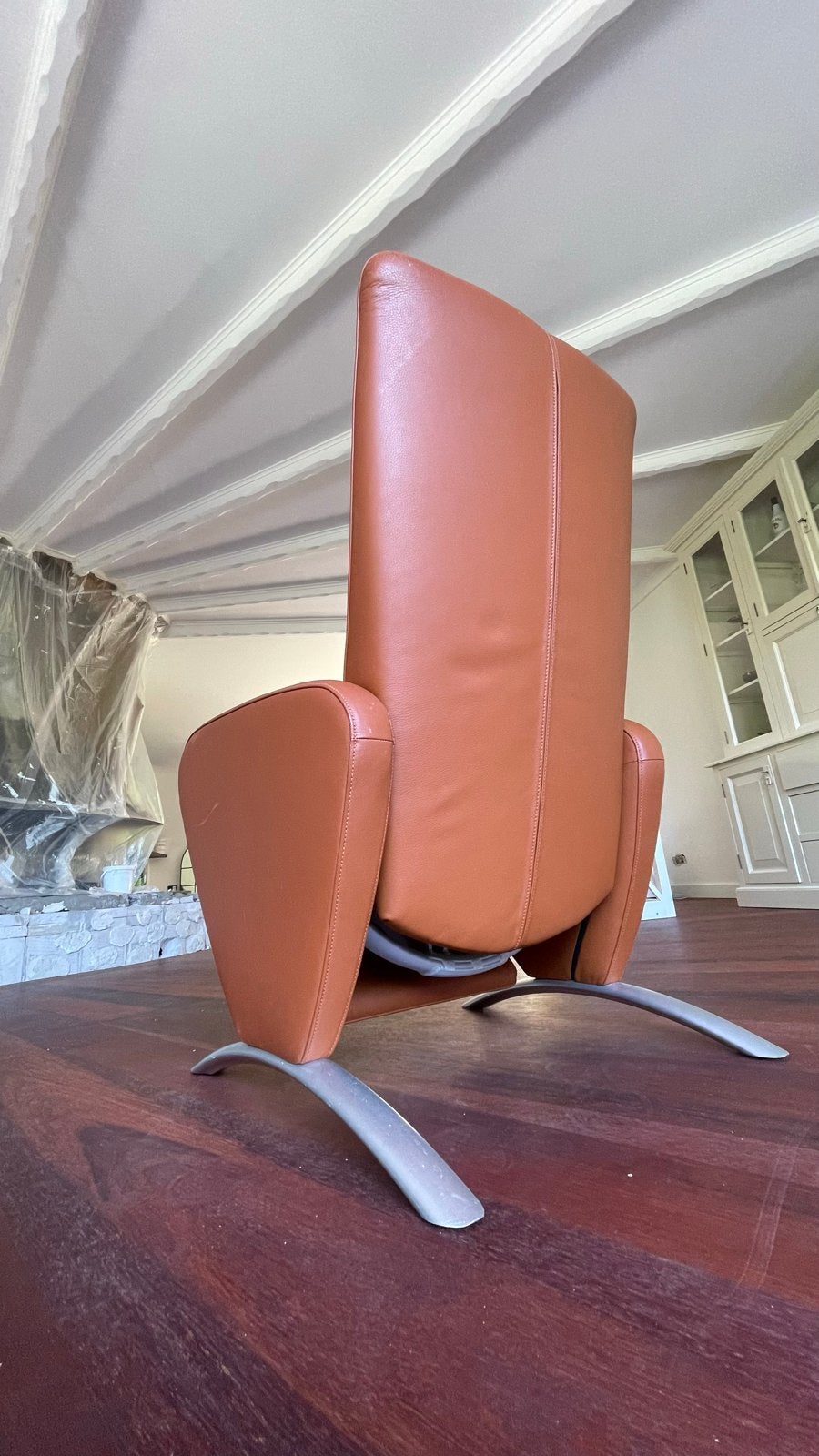 FSM Design Relaxfauteuil - Cognac Leer, Ophalen, Bruin, Leer, Zo goed als nieuw
