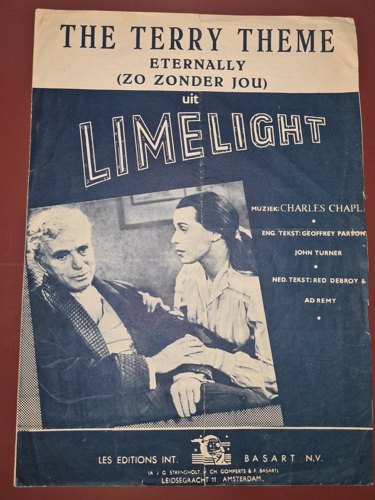The Terry Theme (Zo Zonder Jou) uit Limelight bladmuziek, Muziek en Instrumenten, Gebruikt, Filmmuziek en Soundtracks, Ophalen of Verzenden