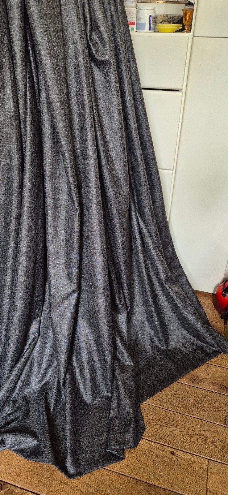 NIEUW Chivasso grijs gemêleerd chic elegant gordijn 258 225, 258 cm, Overige materialen, Overige merken, Verzenden