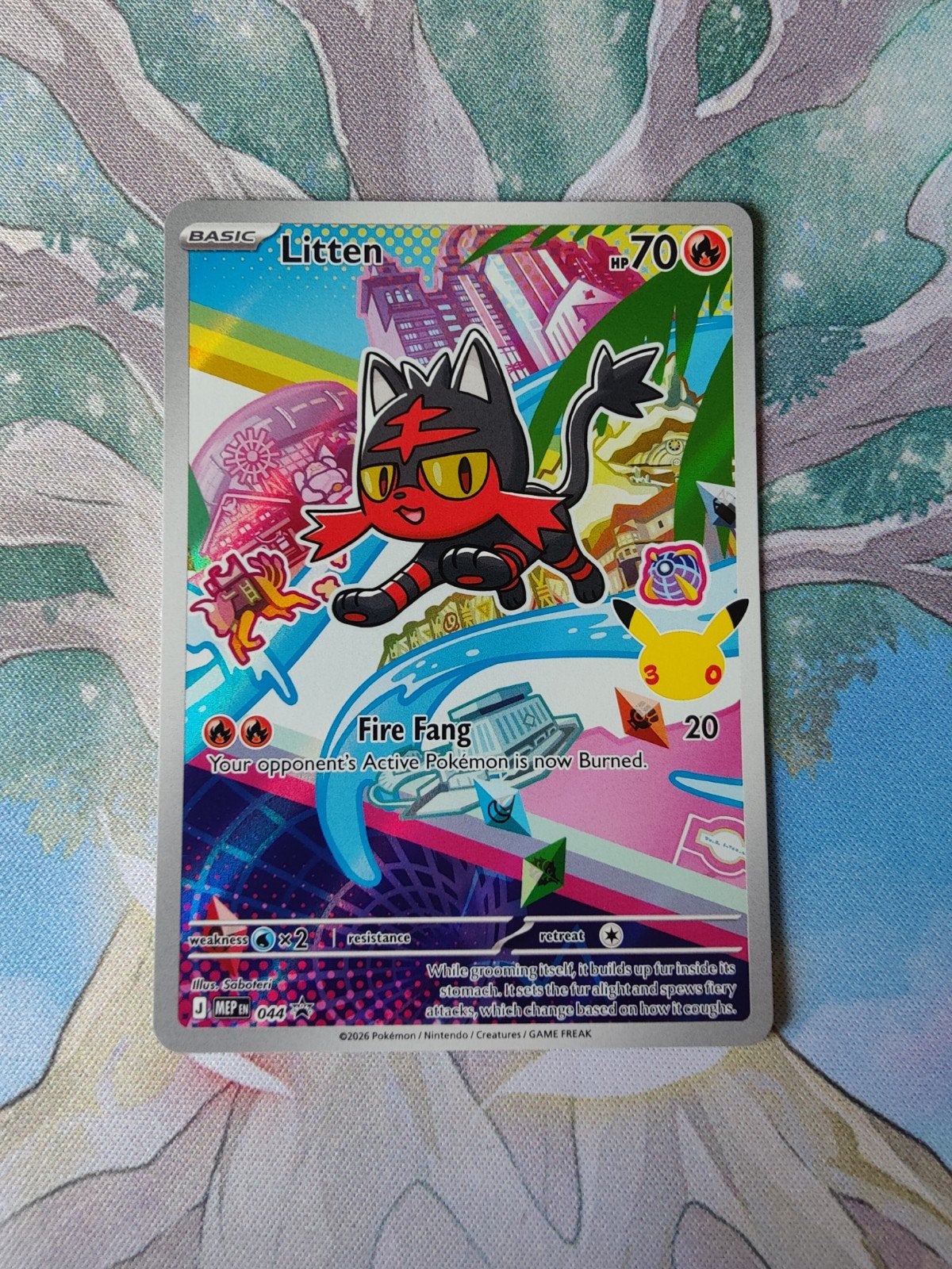 Pokemon black star promo Litten mep044, Ophalen of Verzenden, Nieuw, Losse kaart, Foil