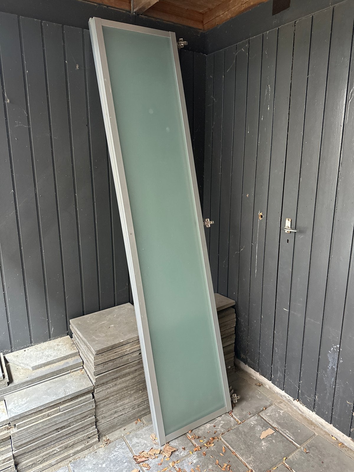 4 IKEA Pax deuren 229x50 met melkglas en scharnieren, Ophalen, Gebruikt, Minder dan 80 cm, 215 cm of meer