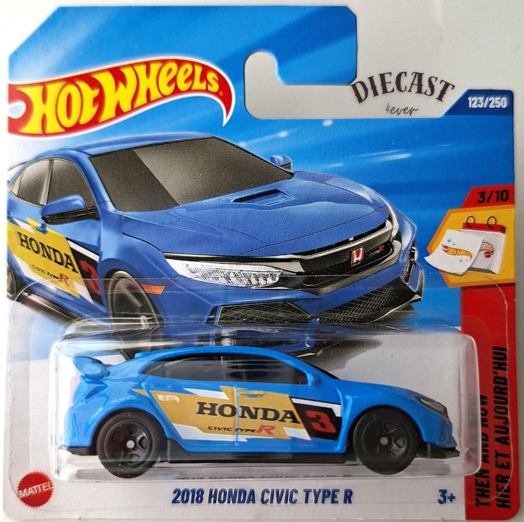 Hot Wheels 2018 Honda Civic Type R, Blauw, Ophalen, Nieuw, Auto
