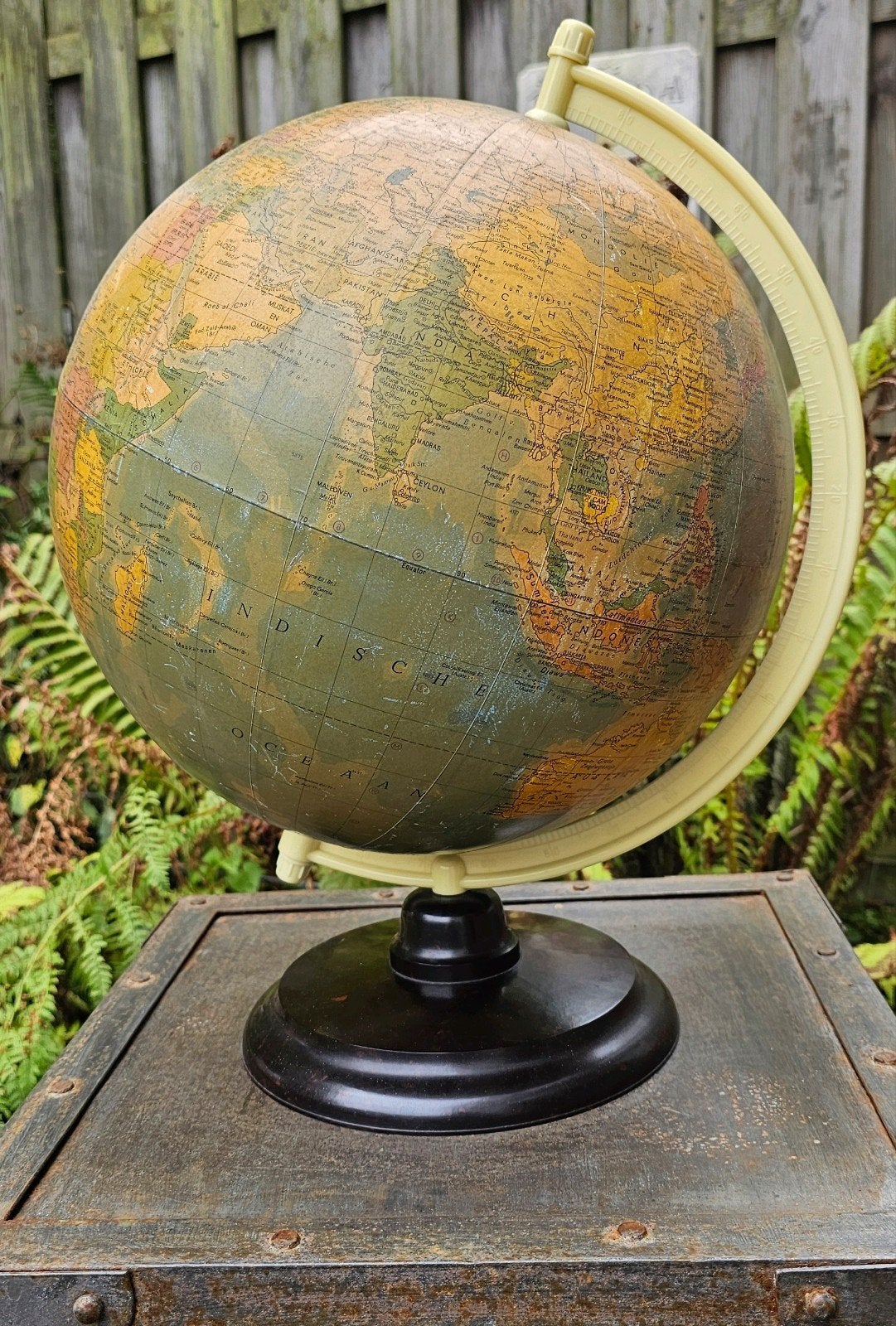 Vintage wereldbol, Paul Räth, 1964, zeldzaam, Ophalen, Gebruikt, Kunststof, Staatkundige wereldbol