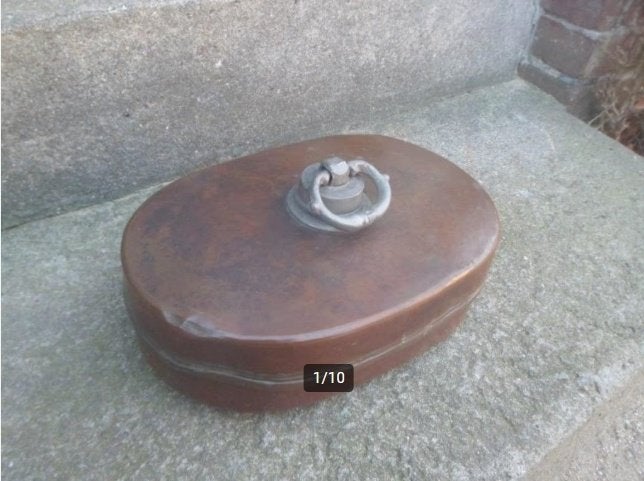 Koperen KRUIK ovaal 17x 25 cm. BEDKRUIK WATERKRUIK koper tin, Antiek en Kunst, Antiek | Koper en Brons, Ophalen of Verzenden, Koper