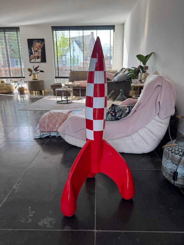 Grote Raket Decoratie - Kuifje Stijl, Verzamelen, Beelden en Beeldjes, Ophalen, Zo goed als nieuw, Fantasy