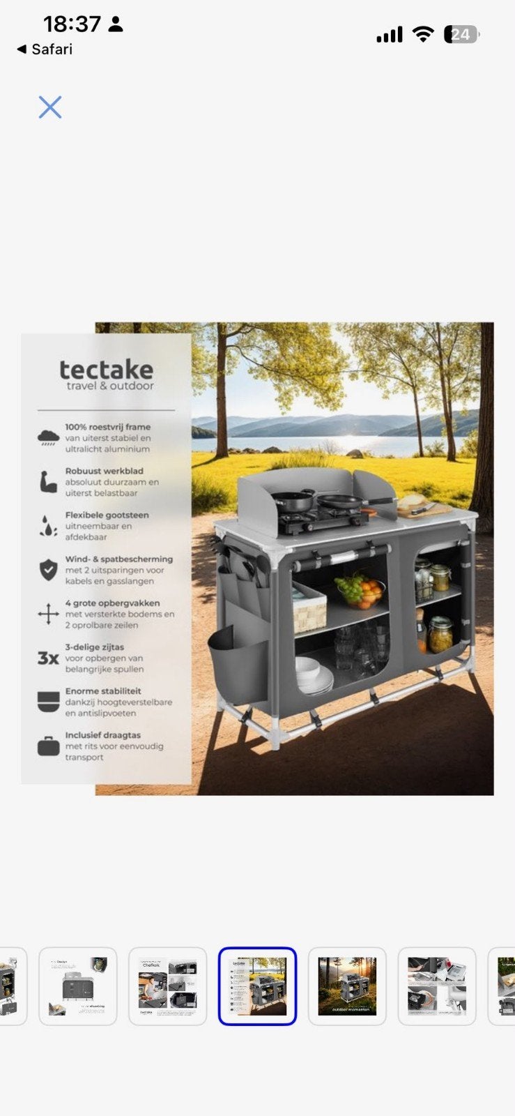 Tectake Campingkeuken nieuw in doos, Ophalen of Verzenden, Nieuw