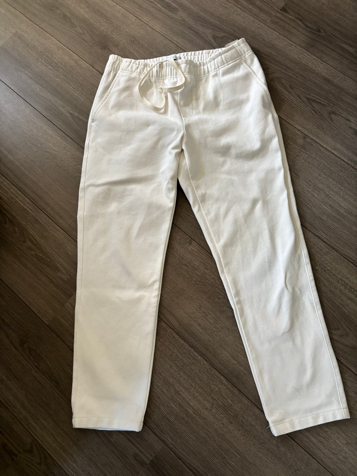 Zara witte lange broek maat M, Ophalen of Verzenden, Gedragen, Maat 48/50 (M), Wit