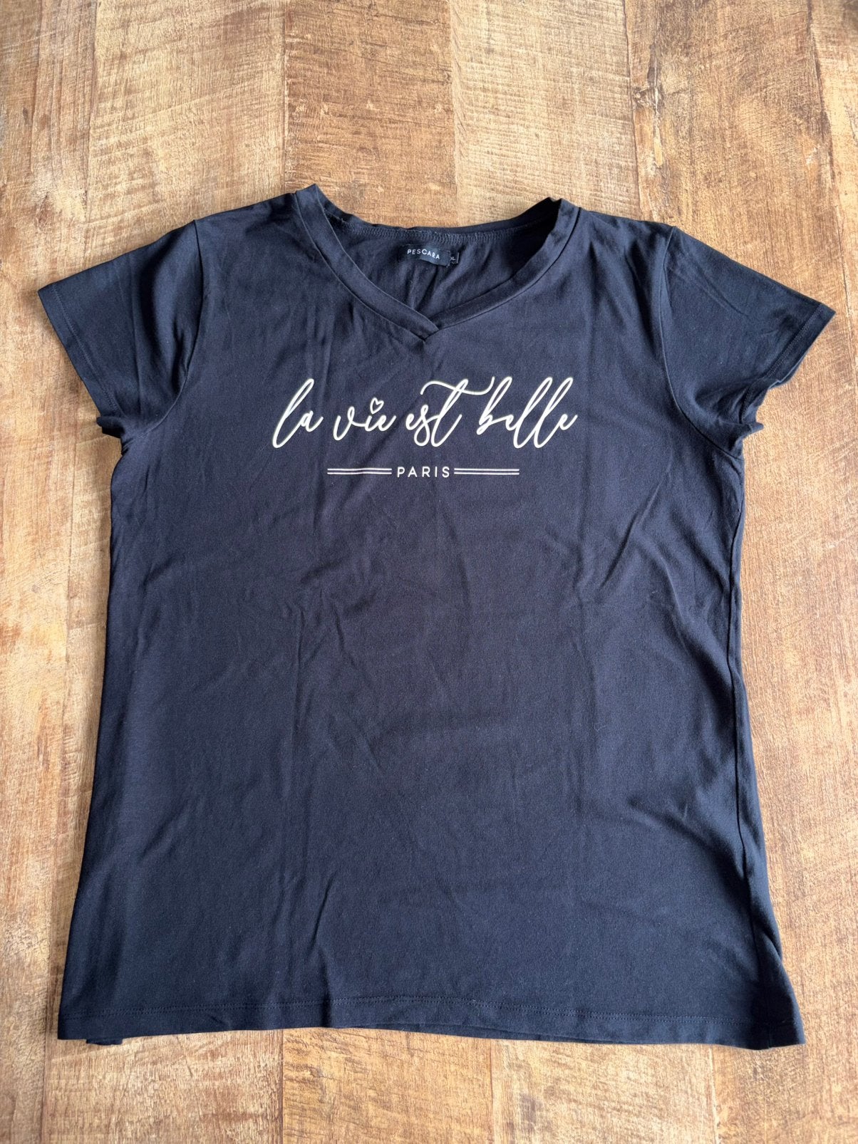 T-Shirt Pescara maat XL met tekst la vie est belle, Ophalen of Verzenden, Zo goed als nieuw, Maat 46/48 (XL) of groter, Korte mouw