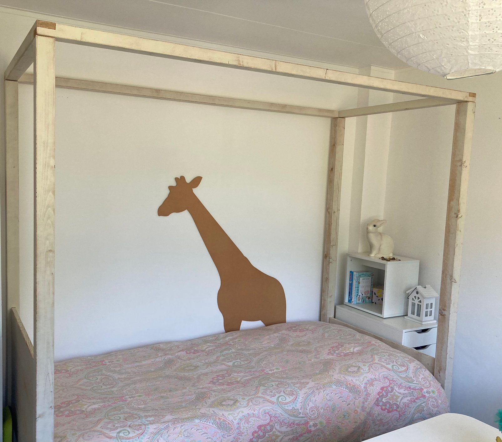 Hemelbed van hout IKKS kinderbed meisje eenpersoonsbed, Ophalen, 85 tot 100 cm, Gebruikt, Lattenbodem