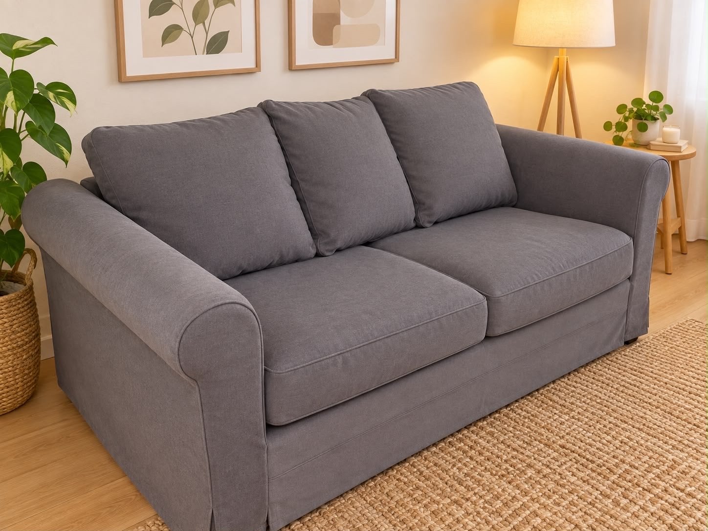 IKEA Ektorp 2-zitsbank grijs, Gebruikt, 150 tot 200 cm, Tweepersoons, 75 tot 100 cm