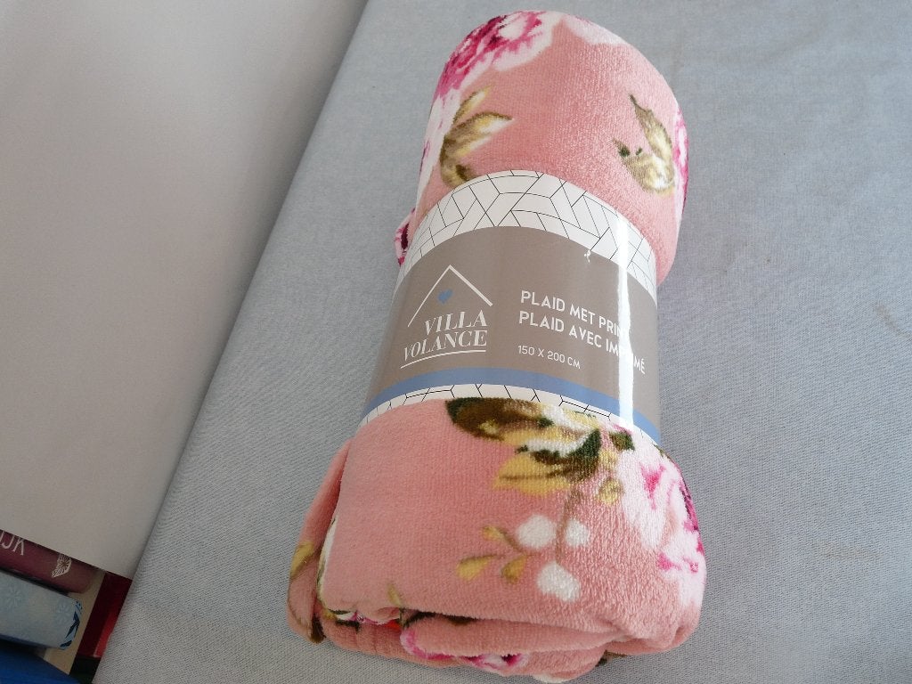 roze bloemendessin plaid woondeken-Nieuw , Fleecedeken, Roze, Nieuw, Wasbaar