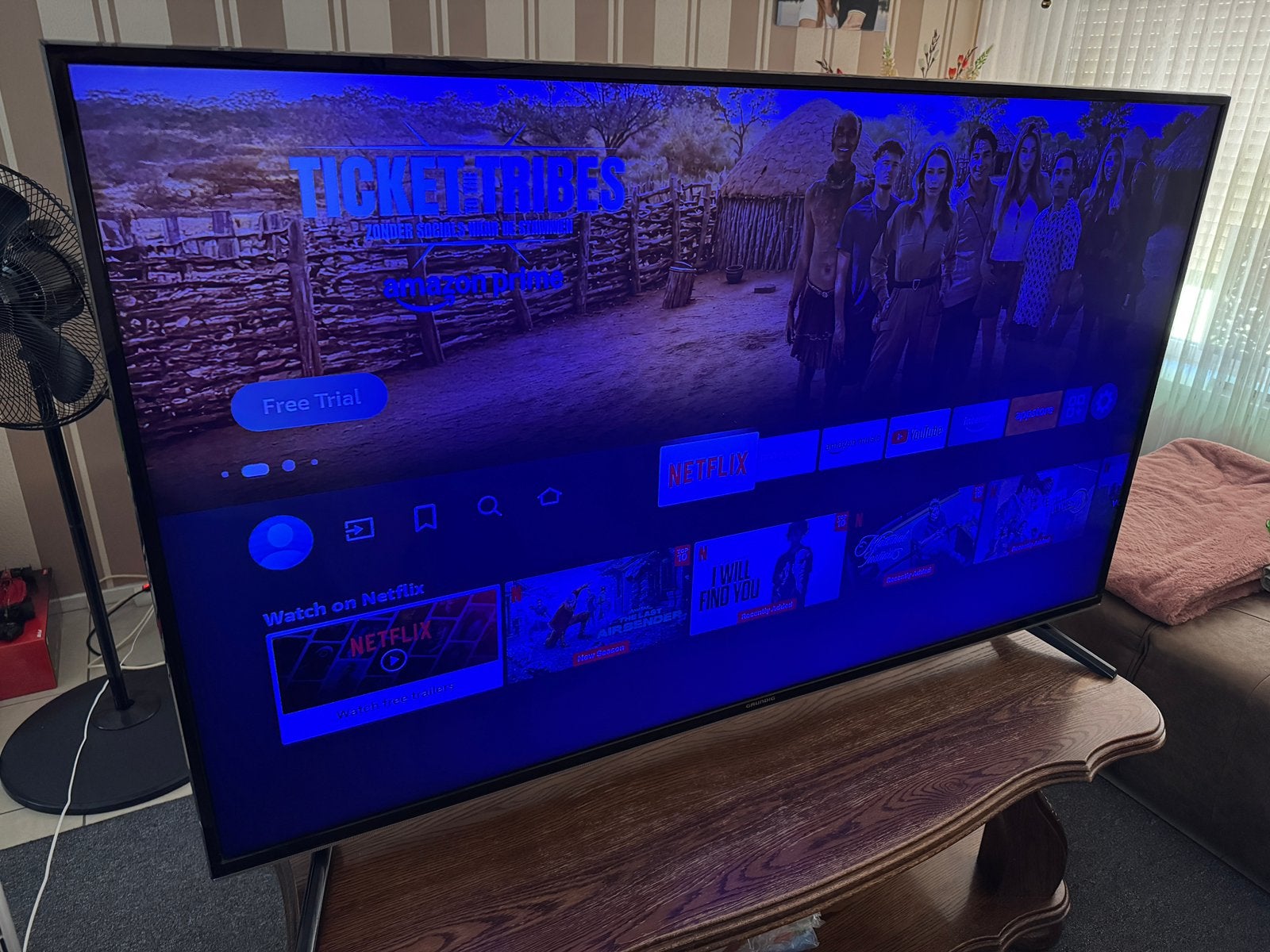 Grundig Vision 7 Fire TV 4K 65” ( blauwe waas/gloed ), Ophalen, 50 Hz, 100 cm of meer, 4k (UHD)
